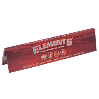 Elements Red King Size Slim Slow Burning Hanf Papers (33Stk)