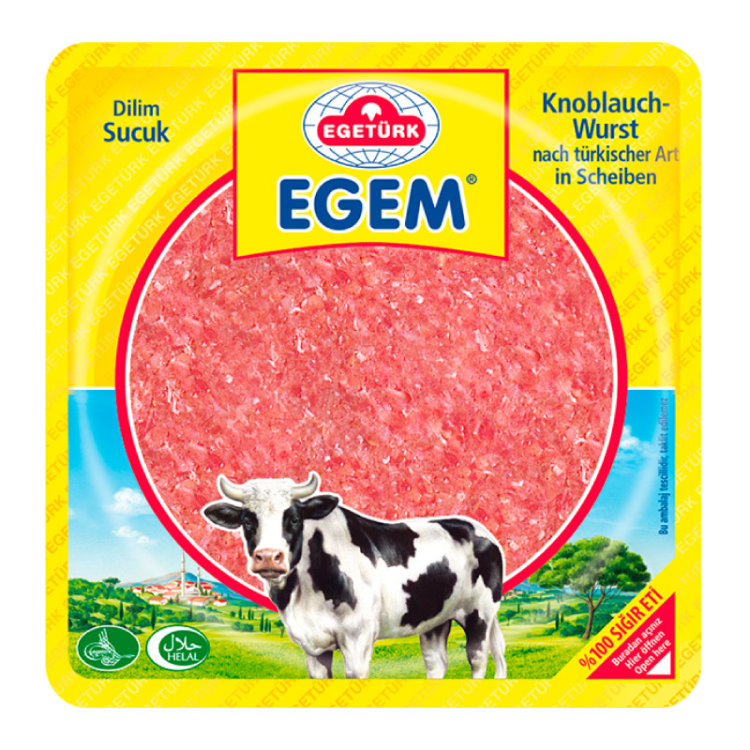 Eget&uuml;rk &quot;Egem&quot; Sucuk Knoblauch-Wurst in Scheiben (200g)