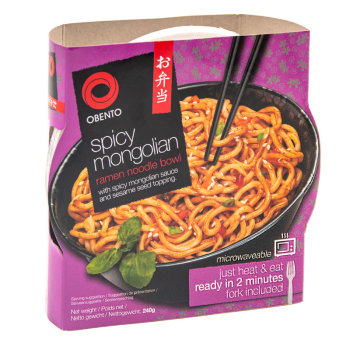 Obento Ramen Noodle Bowl Spicy Mongolian (240g)