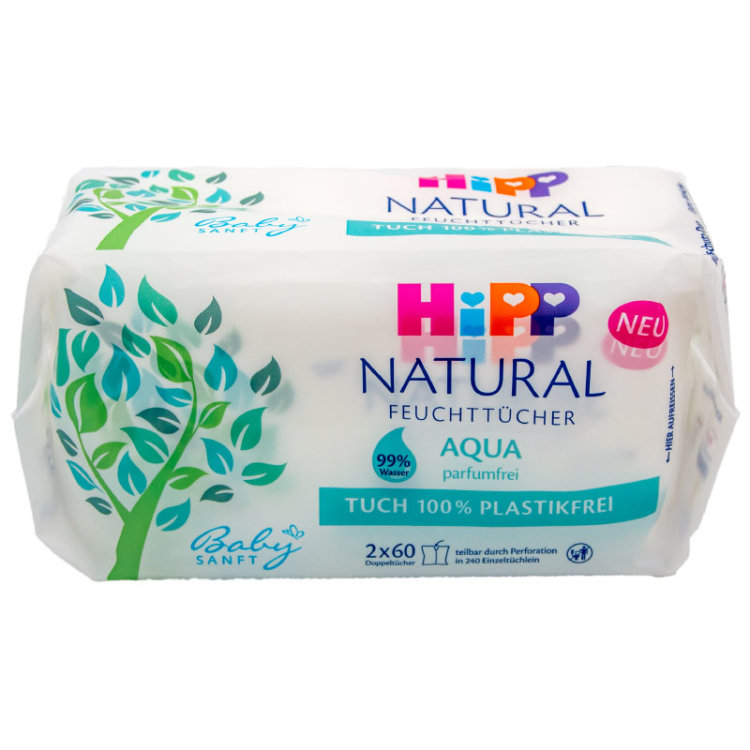 HiPP Natural Feuchtt&uuml;cher Aqua (120Stk)