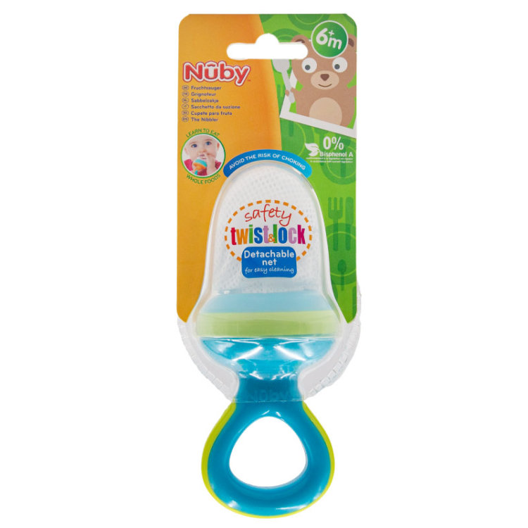 Nuby Fruchtsauger ab 6 Monate Blau (1Stk)